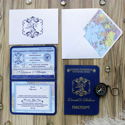 Паспорт с эмбоссингом в конверте